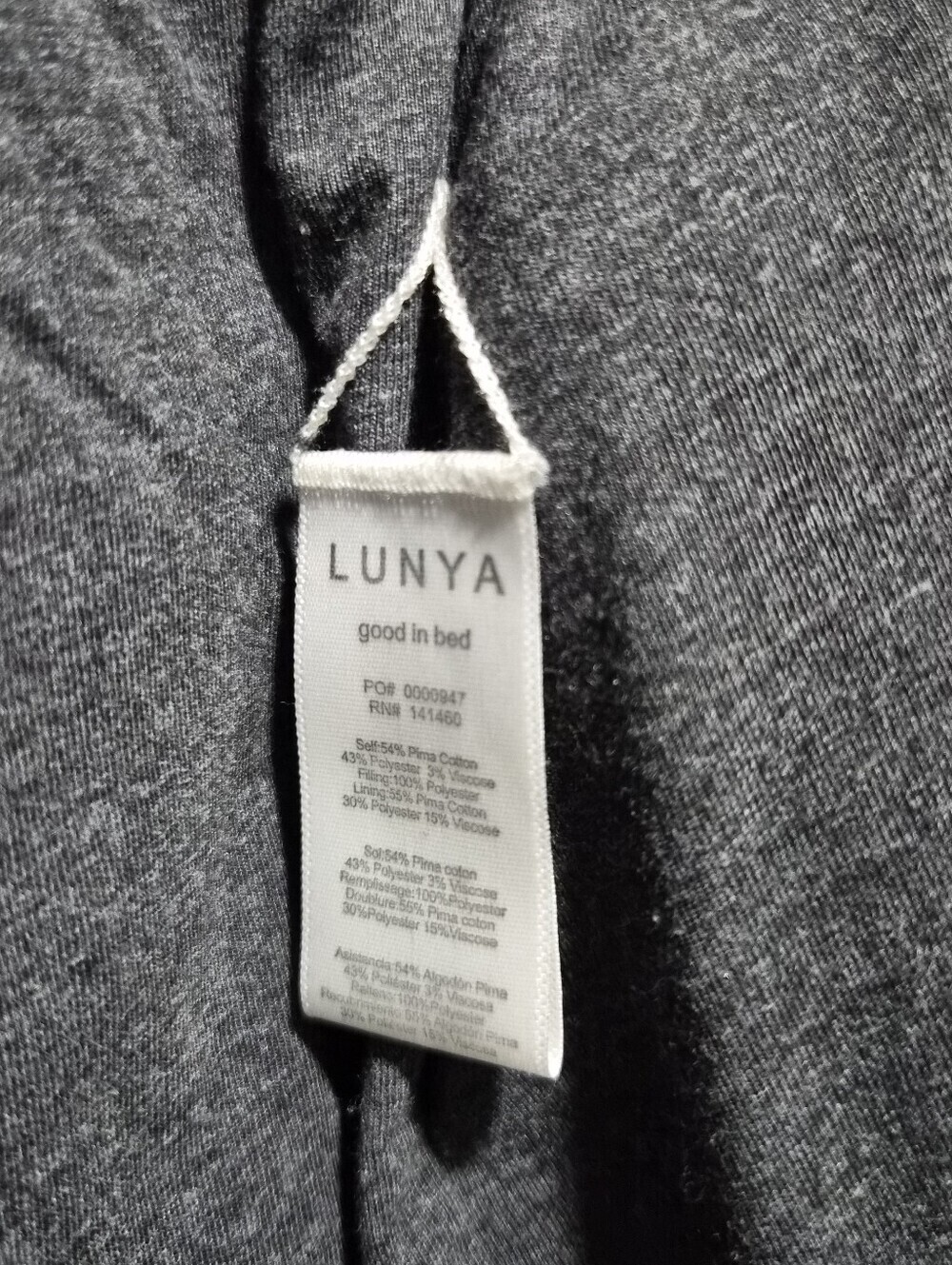 Lunya Restore Double Faced House Coat W/ Belt In Grey Size XS/S - Picture 9 of 11